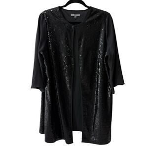 Jessica London Bracelet Bell Chiffon Sleeve Sequin Jacket Black Size 16 W